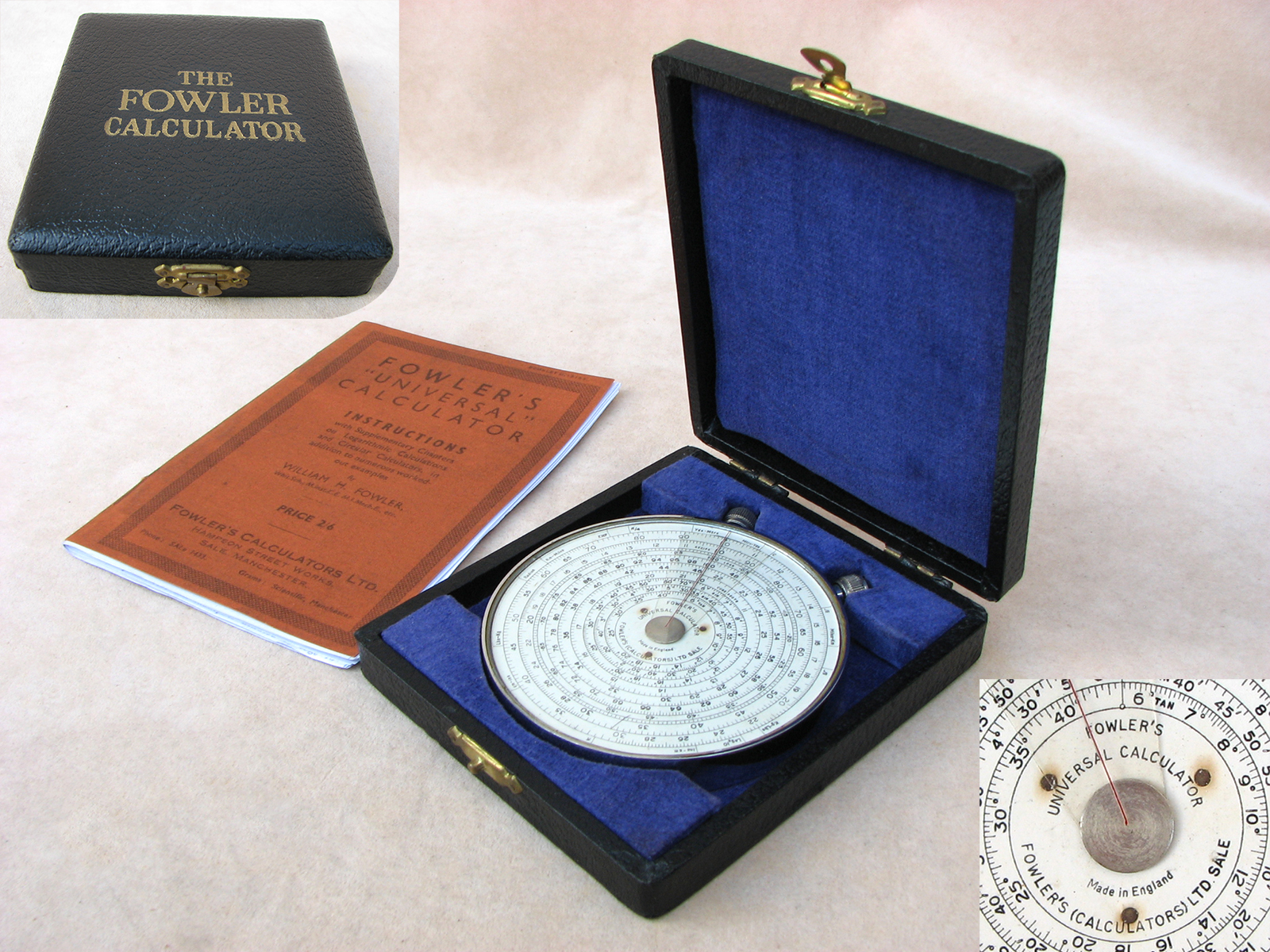 1930's Fowler's Universal calculator in presentation case